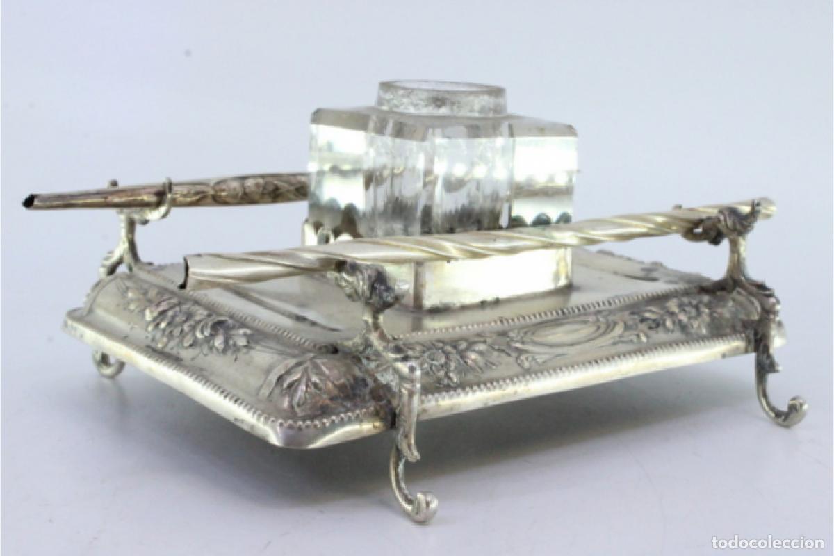 Antig&uuml;edades: tintero de plata - Foto 2