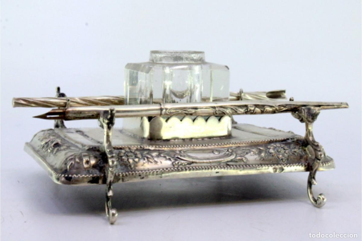 Antig&uuml;edades: tintero de plata - Foto 6