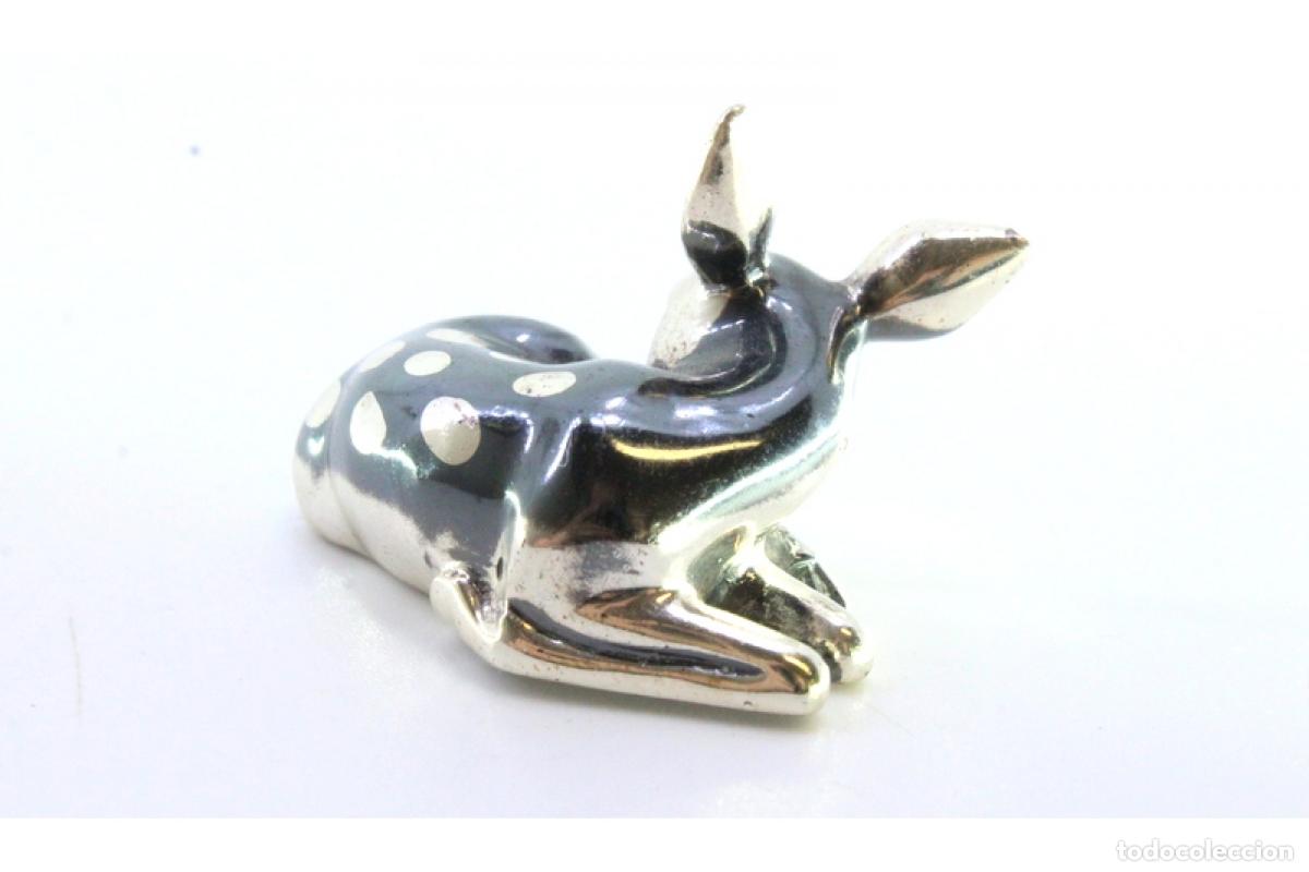 Antig&uuml;edades: Peque&ntilde;o ciervo (Bambi) en plata - Foto 3