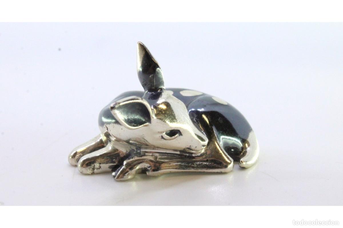 Antig&uuml;edades: Peque&ntilde;o ciervo (Bambi) en plata - Foto 4