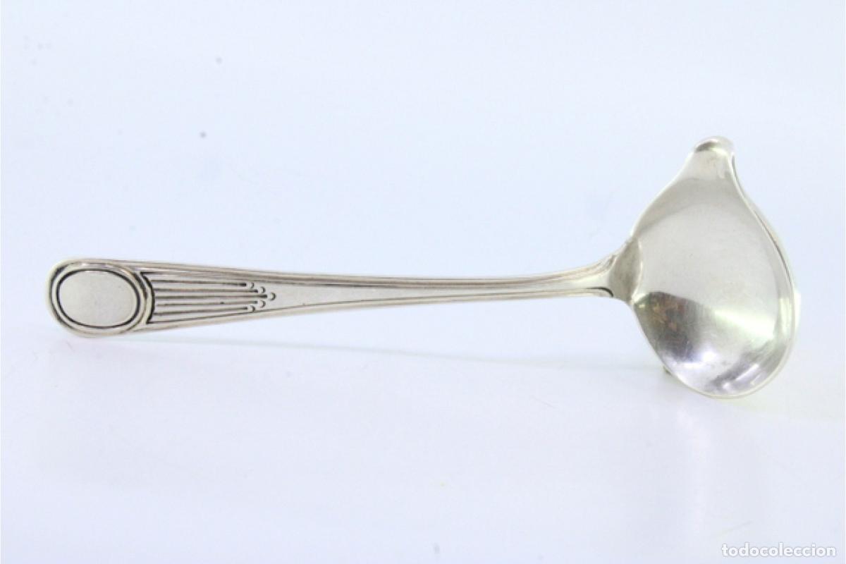 Antig&uuml;edades: Cuchara de salsa de plata - Foto 3