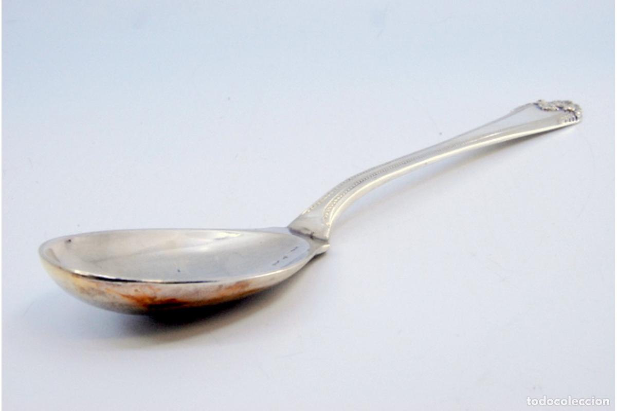 Antig&uuml;edades: Cuchara de plata para servir arroz - Pera - Foto 6