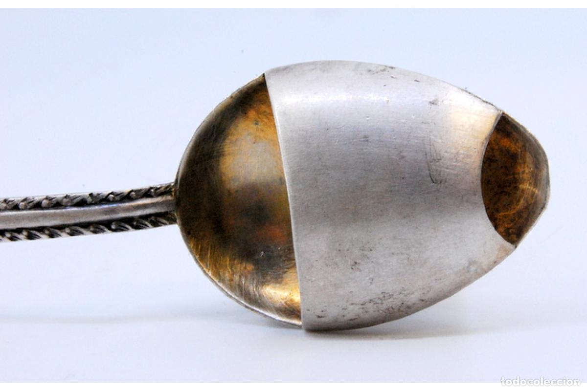 Antig&uuml;edades: Cuchara de plata para beb&eacute; - Pato - Foto 9
