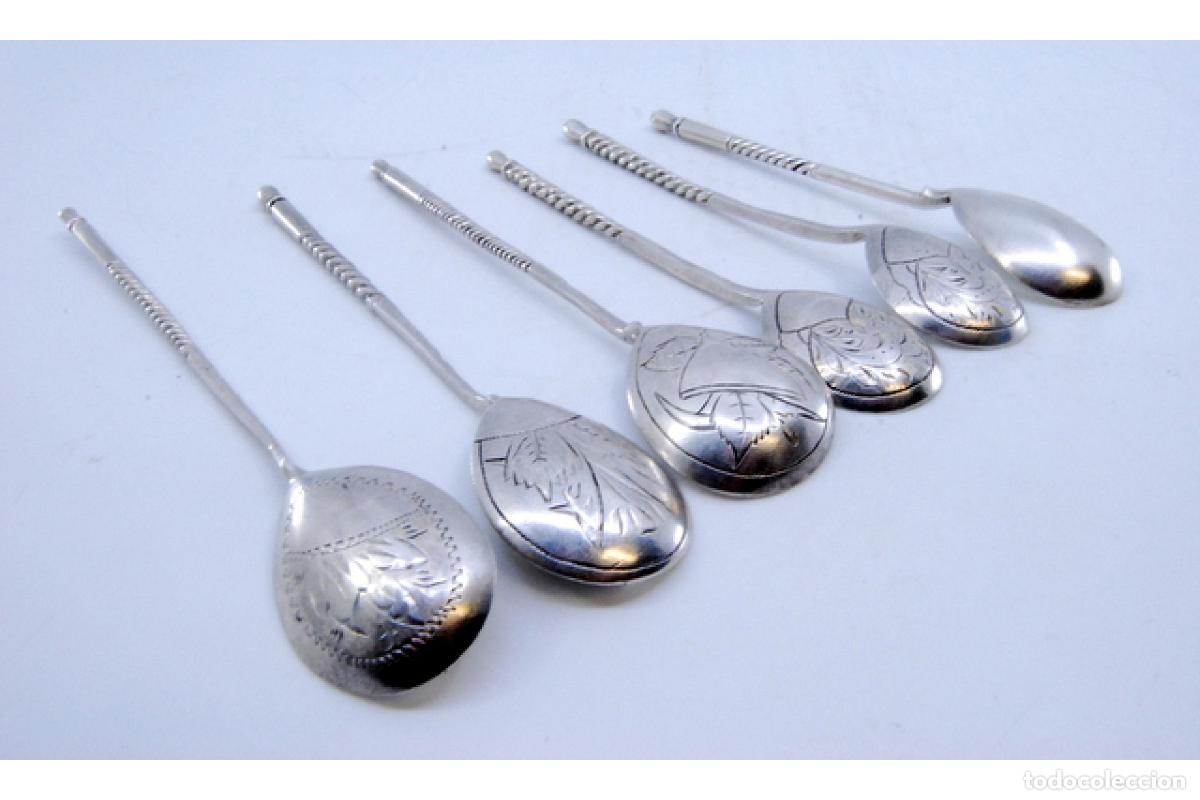 Antig&uuml;edades: Juego de 10 cucharas de postre de plata - Foto 2