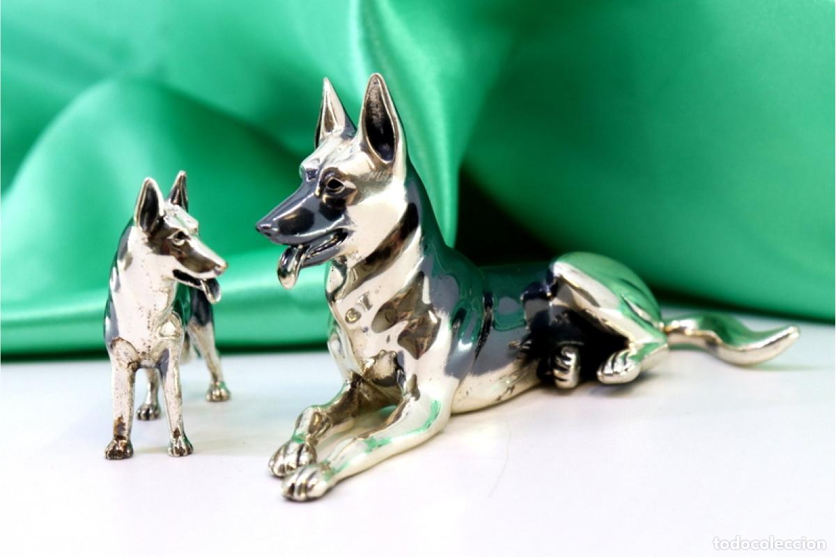 Antig&uuml;edades: Pareja de perros en plata - Foto 2