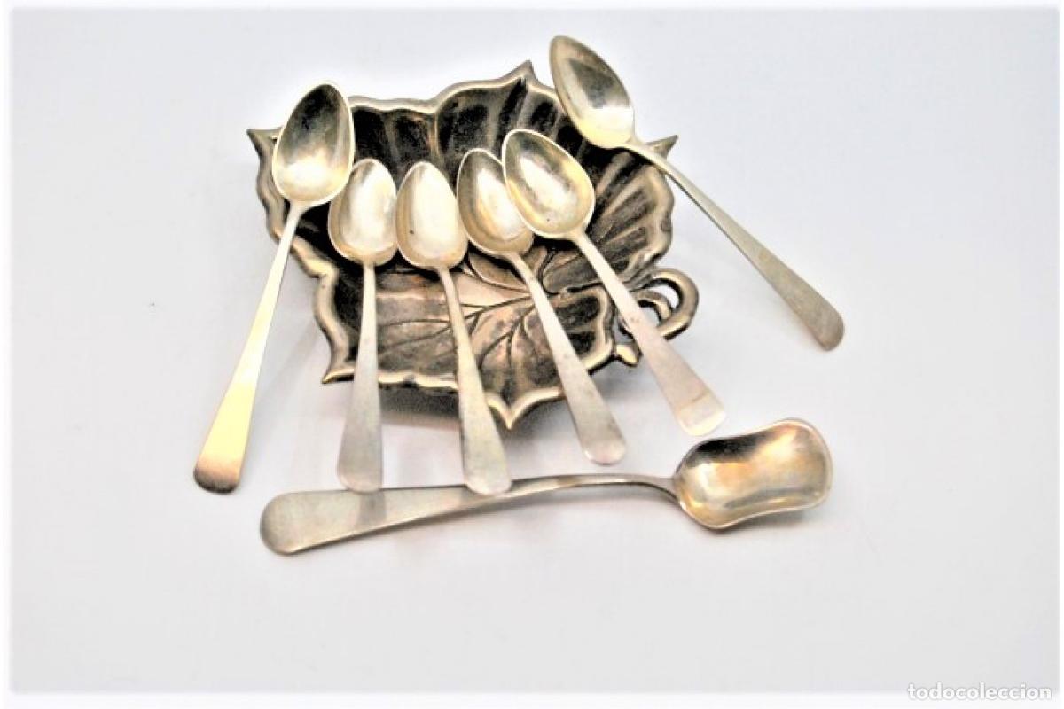 Antig&uuml;edades: Juego de 6 cucharas de caf&eacute; plateadas - Foto 2
