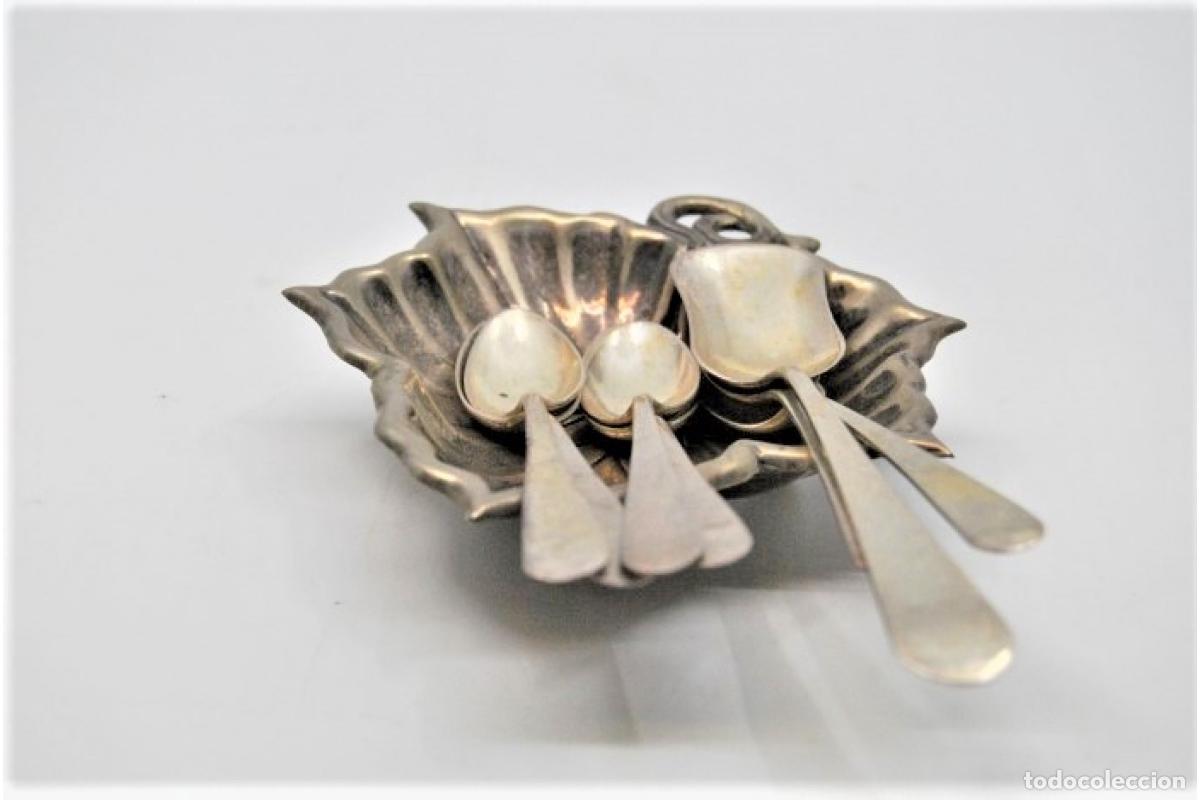 Antig&uuml;edades: Juego de 6 cucharas de caf&eacute; plateadas - Foto 5
