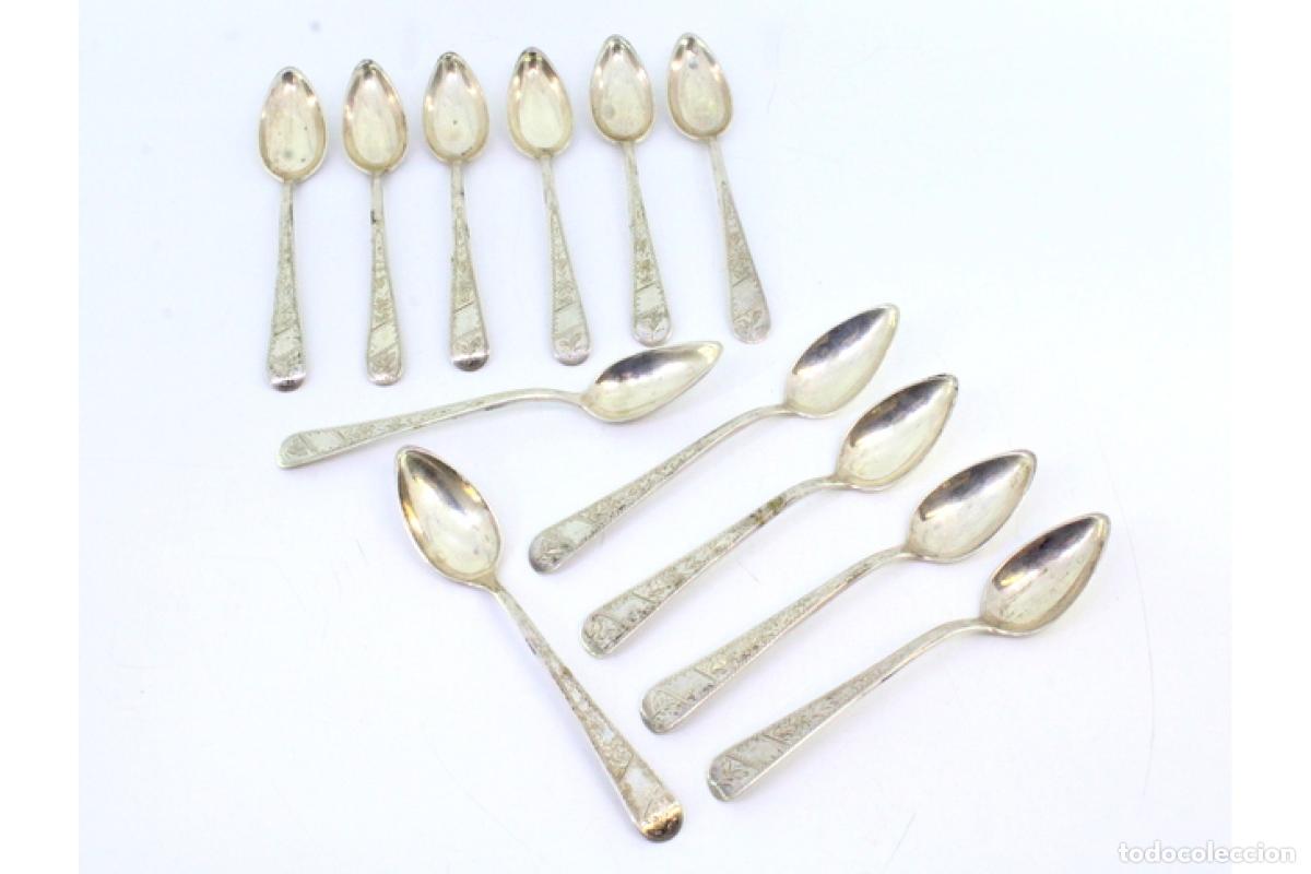 Antig&uuml;edades: Juego de 12 cucharillas de plata - Foto 2