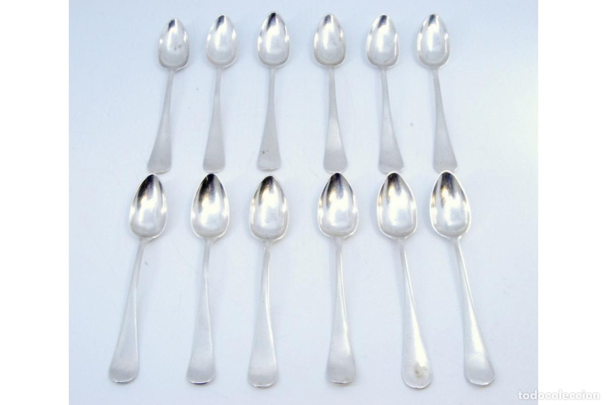 Antig&uuml;edades: Juego de 12 cucharillas de plata - Foto 2