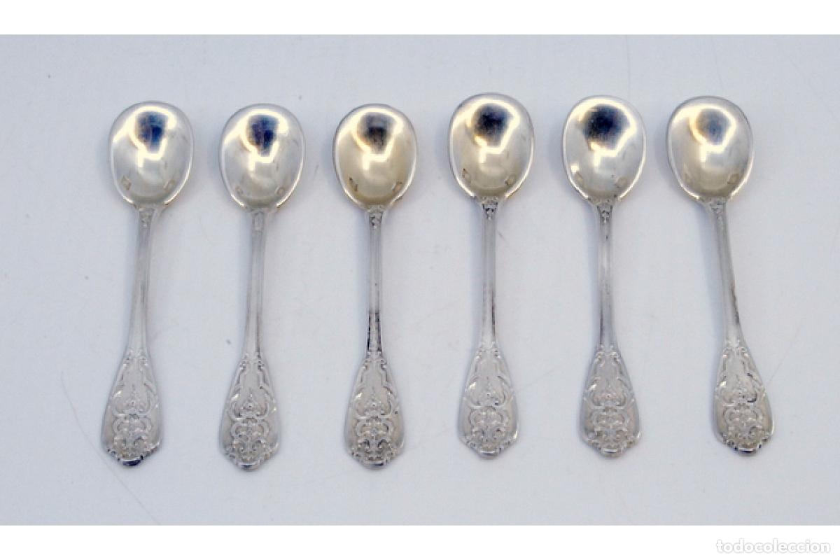 Antig&uuml;edades: Juego de 6 cucharas de caf&eacute; plateadas - Foto 2