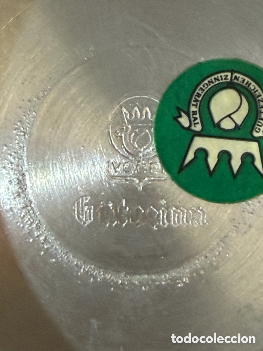 Antig&uuml;edades: Jarra y 2 vasos de esta&ntilde;o alemanes - Foto 6