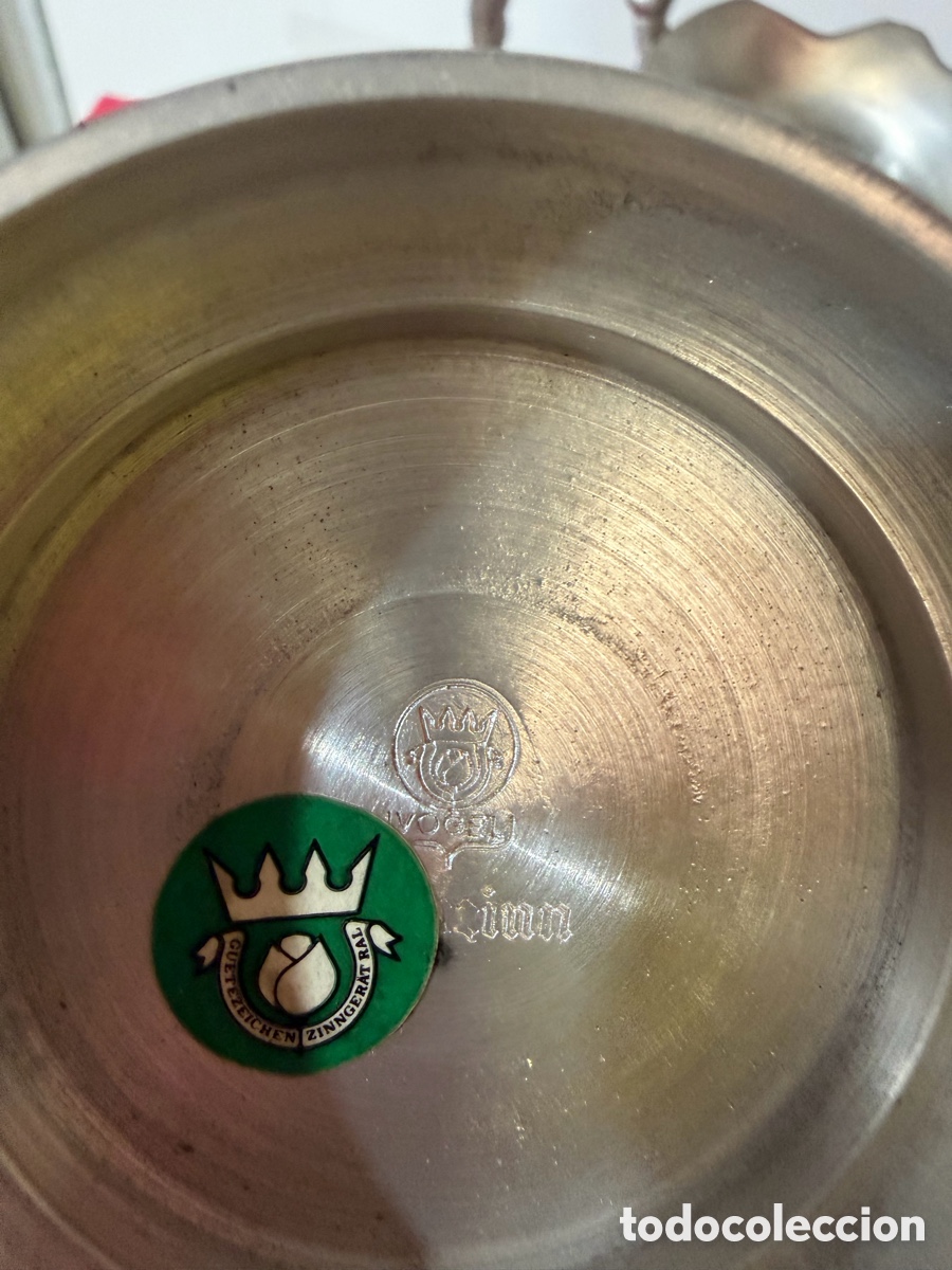 Antig&uuml;edades: Jarra y 2 vasos de esta&ntilde;o SKS Zinn - Foto 4