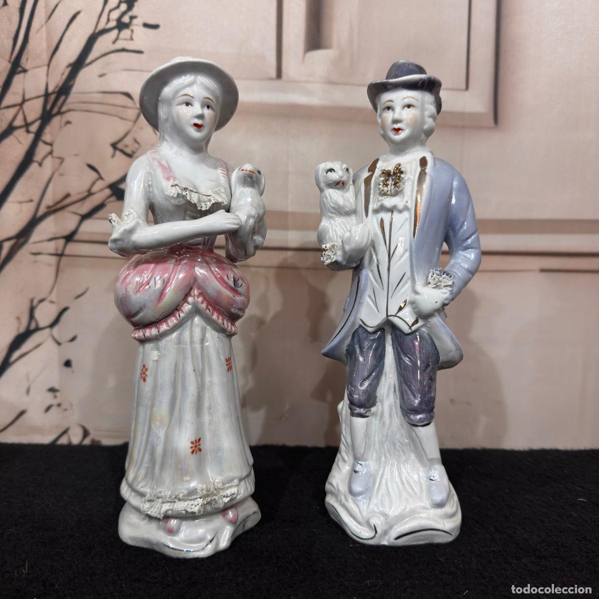 Antig&uuml;edades: Pareja de Porcelanas - Foto 1