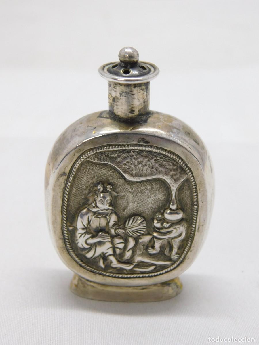 Antig&uuml;edades: ANTIGUO RECIPIENTE TIBETANO DE PLATA - Foto 1