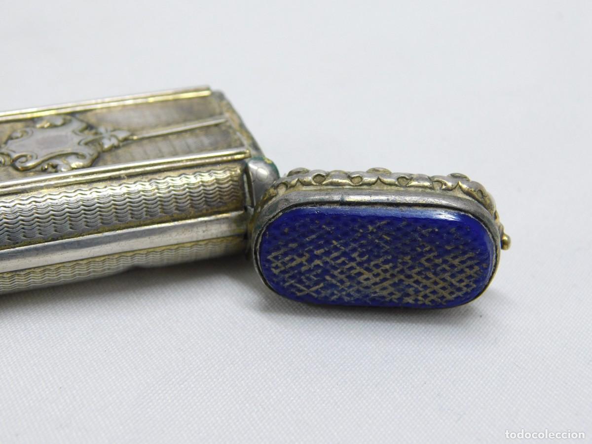 Antig&uuml;edades: ANTIGUO CERILLERO DE PLATA Y LAPISL&Aacute;ZULI - Foto 9