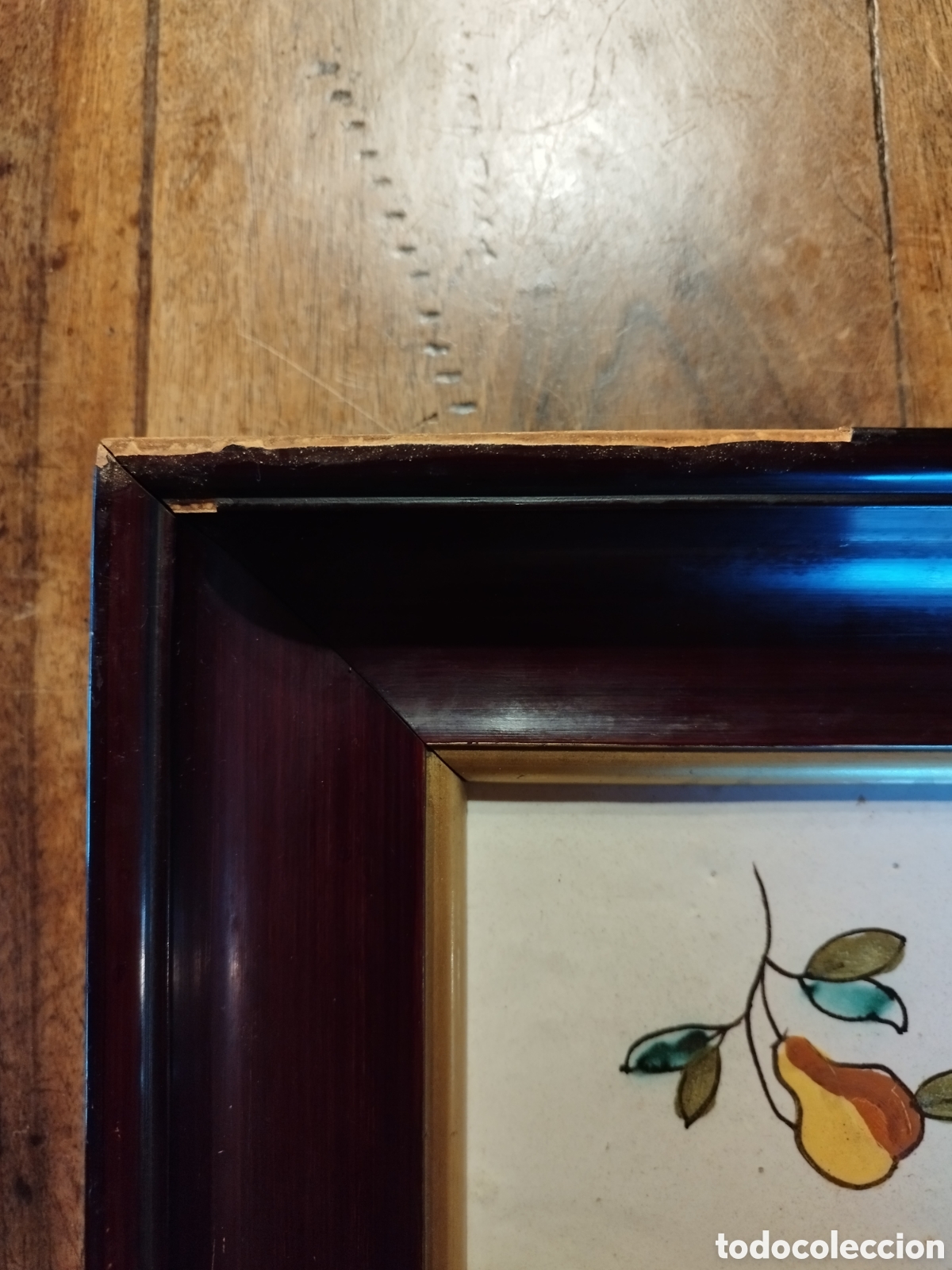 Antig&uuml;edades: AZULEJO CATAL&Aacute;N ENMARCADO - PERA - S. XVIII - Foto 3