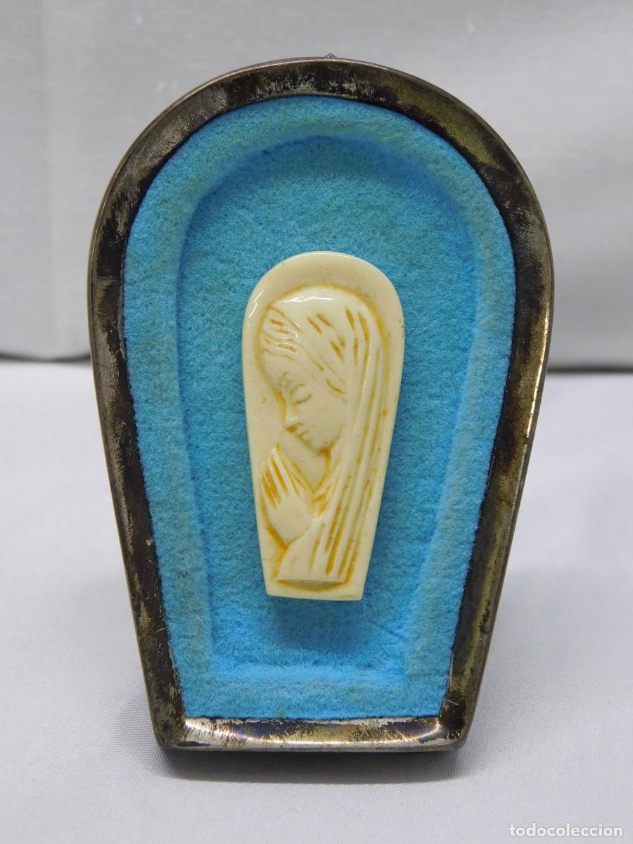 Antig&uuml;edades: VIRGEN CON MARCO DE PLATA - Foto 1