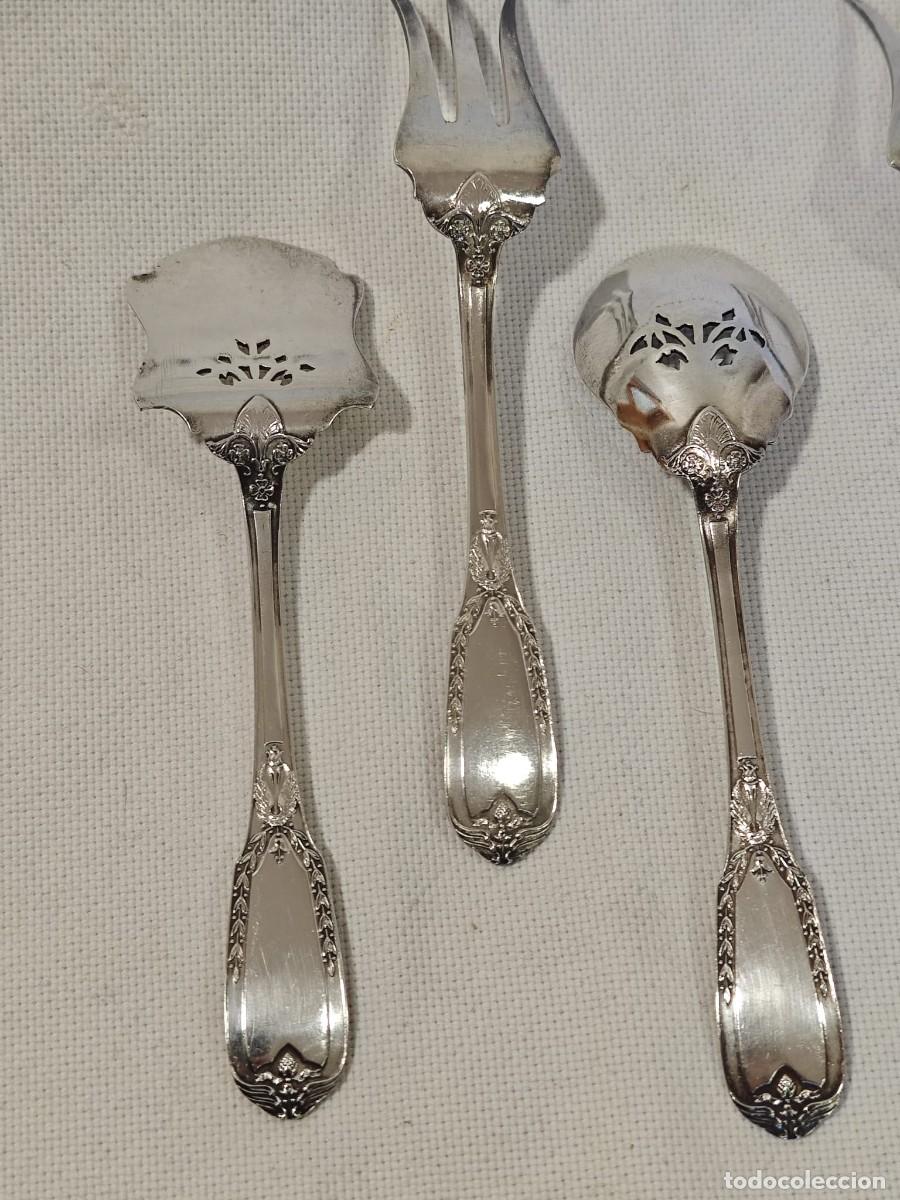 Antig&uuml;edades: 6 cubiertos servir plata francesa - Foto 2