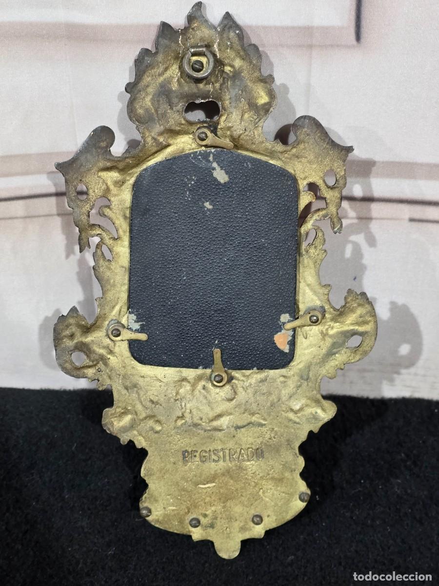 Antig&uuml;edades: ️ Benditera antigua de bronce con imagen - Foto 5