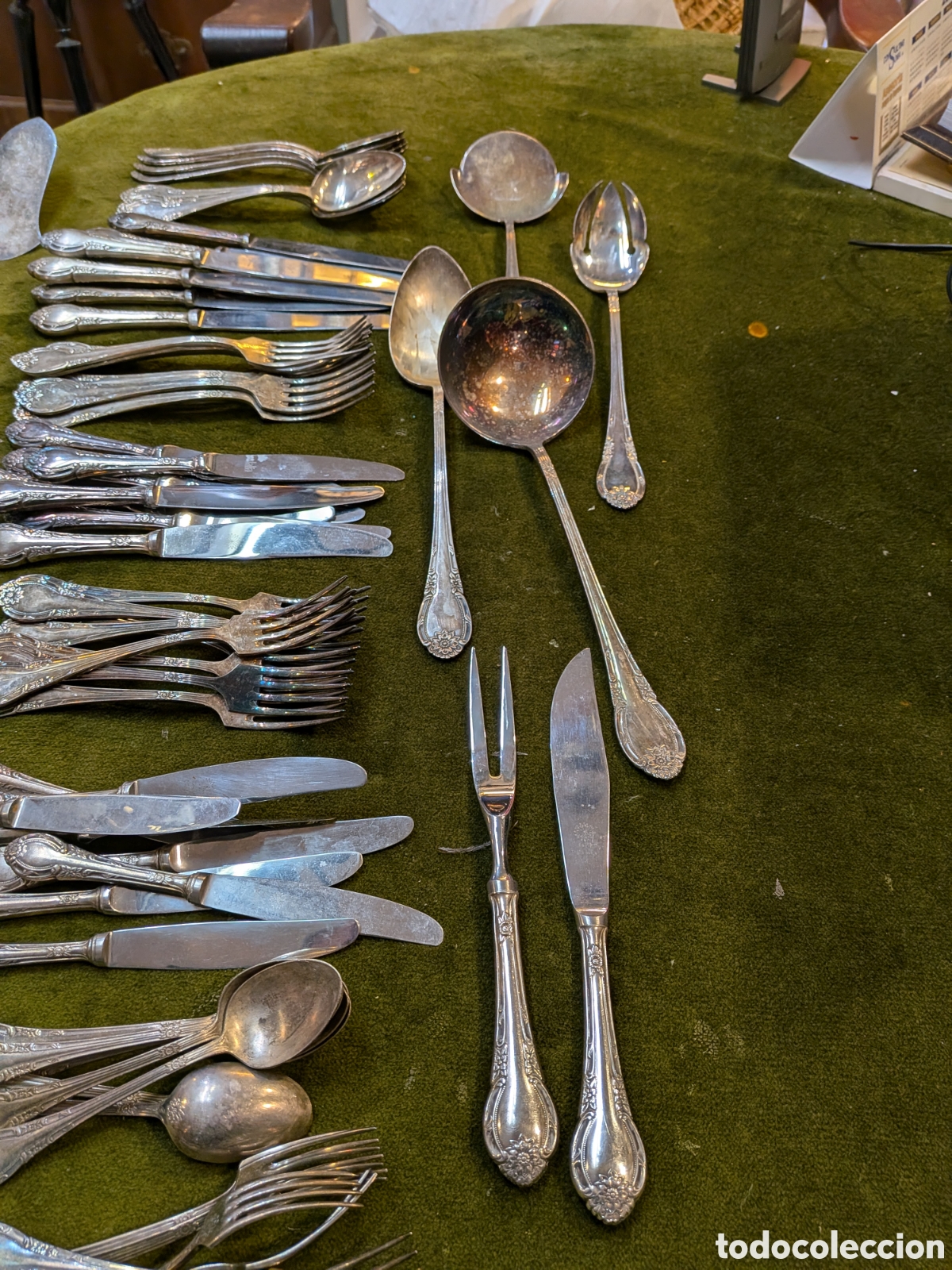 Antig&uuml;edades: Cuberteria de ocho servicios de alpaca, marca Dalia. REF-7627 - Foto 3