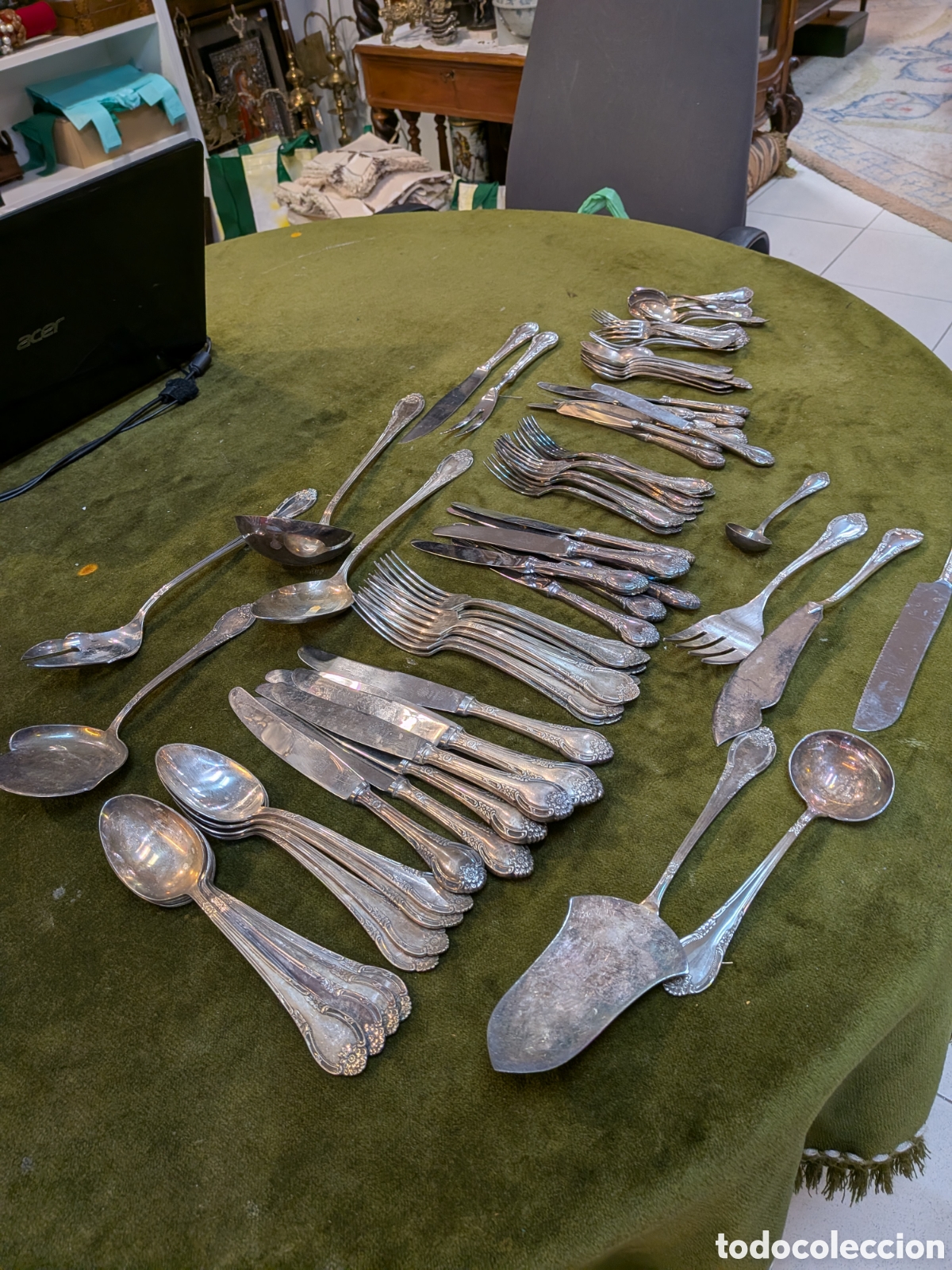 Antig&uuml;edades: Cuberteria de ocho servicios de alpaca, marca Dalia. REF-7627 - Foto 1