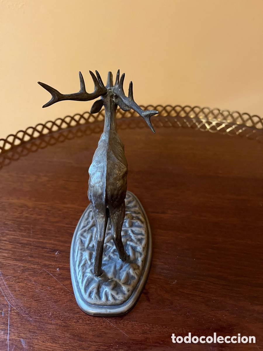 Antig&uuml;edades: Figura de ciervo en alpaca - Foto 3