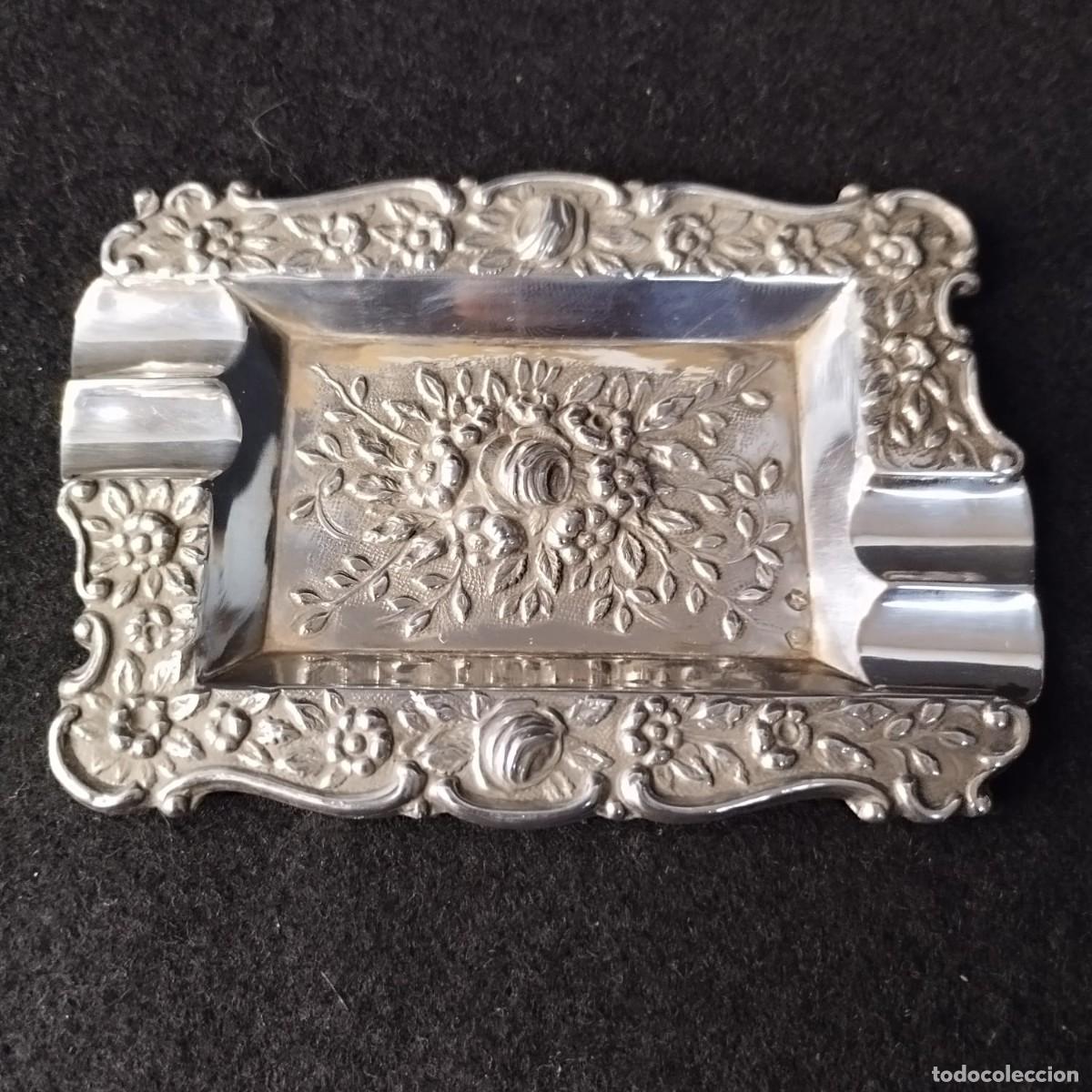 Antig&uuml;edades: CENICERO FLORAL PLATA - Foto 1