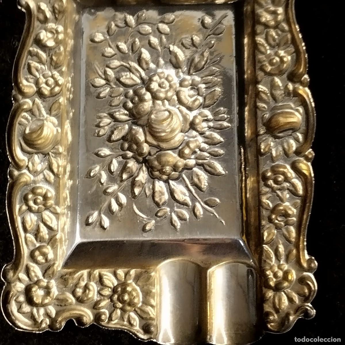 Antig&uuml;edades: CENICERO FLORAL PLATA - Foto 5