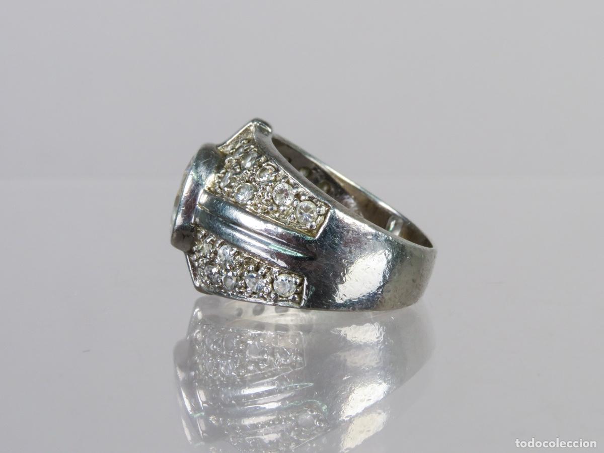 Antig&uuml;edades: Anillo en plata de ley con circonitas punzonada 925 - Foto 3