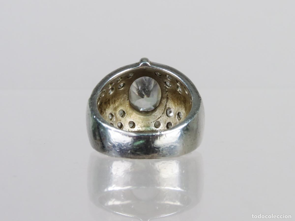 Antig&uuml;edades: Anillo en plata de ley con circonitas punzonada 925 - Foto 4