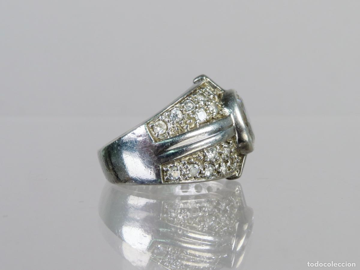 Antig&uuml;edades: Anillo en plata de ley con circonitas punzonada 925 - Foto 5