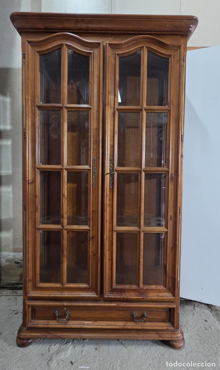 Antig&uuml;edades: Vitrina librer&iacute;a de estilo r&uacute;stico hecha de madera - Foto 1