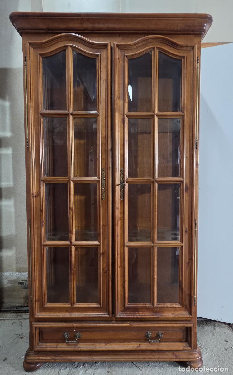 Antig&uuml;edades: Vitrina librer&iacute;a de estilo r&uacute;stico hecha de madera - Foto 2