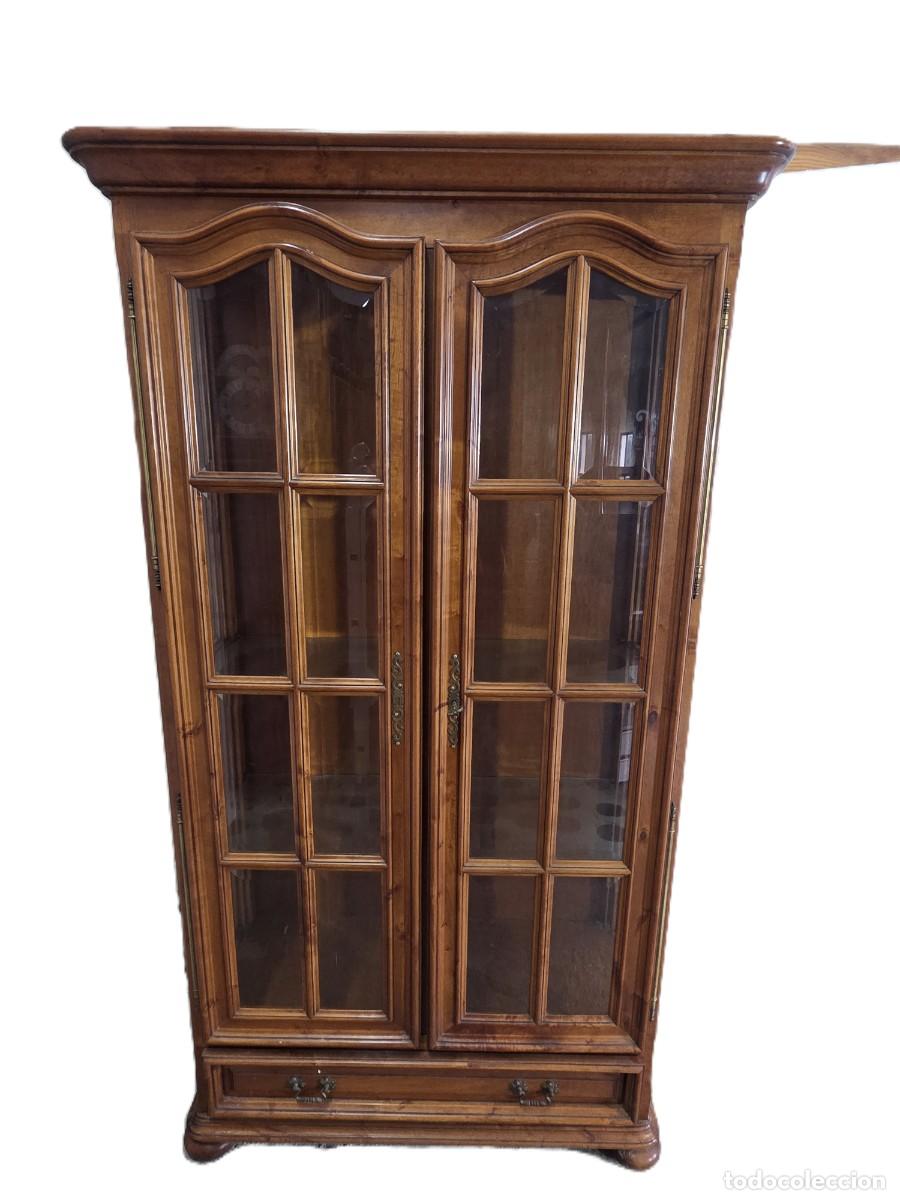 Antig&uuml;edades: Vitrina librer&iacute;a de estilo r&uacute;stico hecha de madera - Foto 3