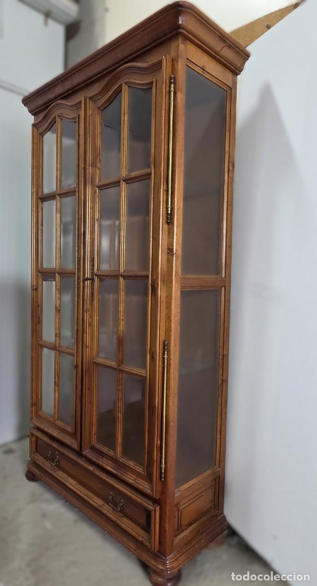 Antig&uuml;edades: Vitrina librer&iacute;a de estilo r&uacute;stico hecha de madera - Foto 4