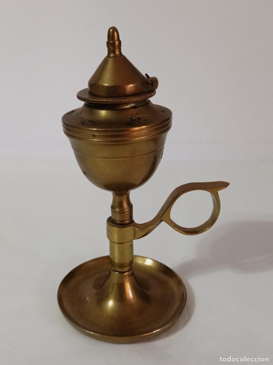 Antig&uuml;edades: QUINQUE DE ACEITE EN LAT&Oacute;N TIPO PALMATORIA - Foto 1