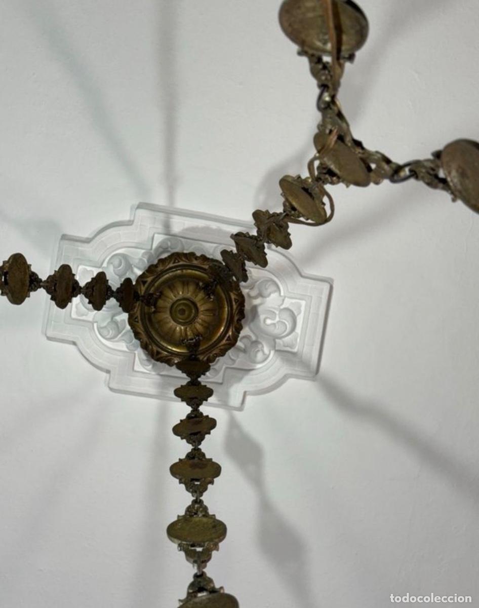 Antig&uuml;edades: L&aacute;mpara antigua bronce - Foto 5