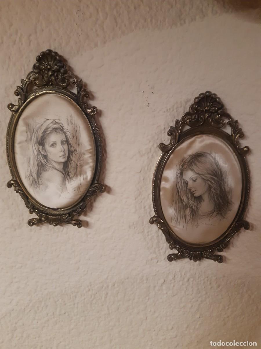 Antig&uuml;edades: CORNUCOPIAS CON IMAGENES EN SEDA. - Foto 1