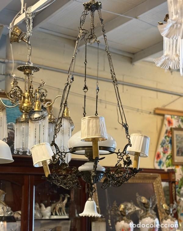 Antig&uuml;edades: L&aacute;mpara Antigua Tipo Quinqu&eacute; - Foto 10