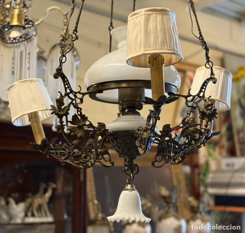 Antig&uuml;edades: L&aacute;mpara Antigua Tipo Quinqu&eacute; - Foto 11