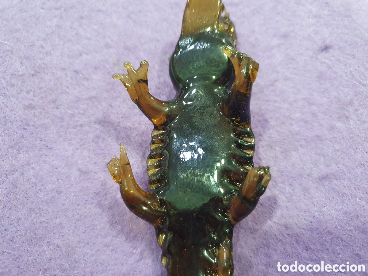 Antig&uuml;edades: Cocodrilo en cristal de murano. (L102) - Foto 3