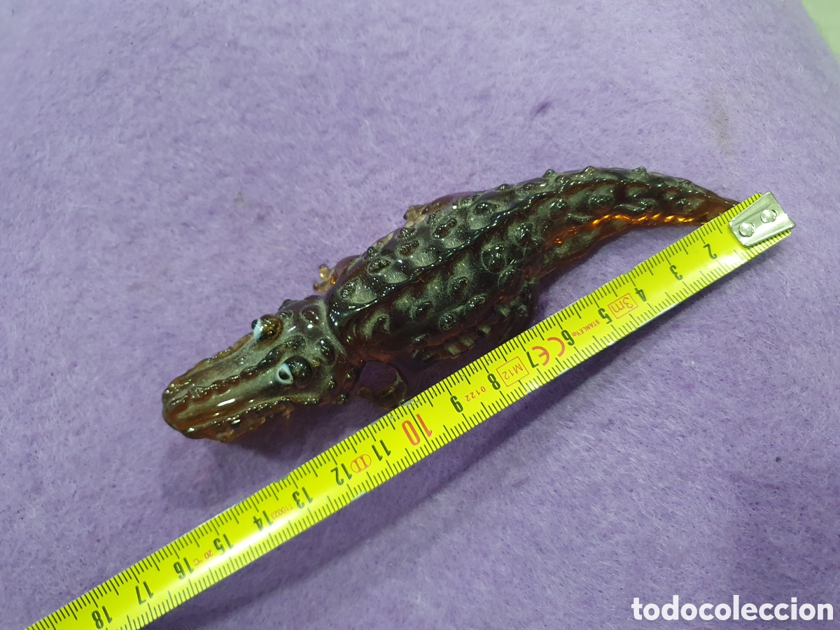 Antig&uuml;edades: Cocodrilo en cristal de murano. (L102) - Foto 4