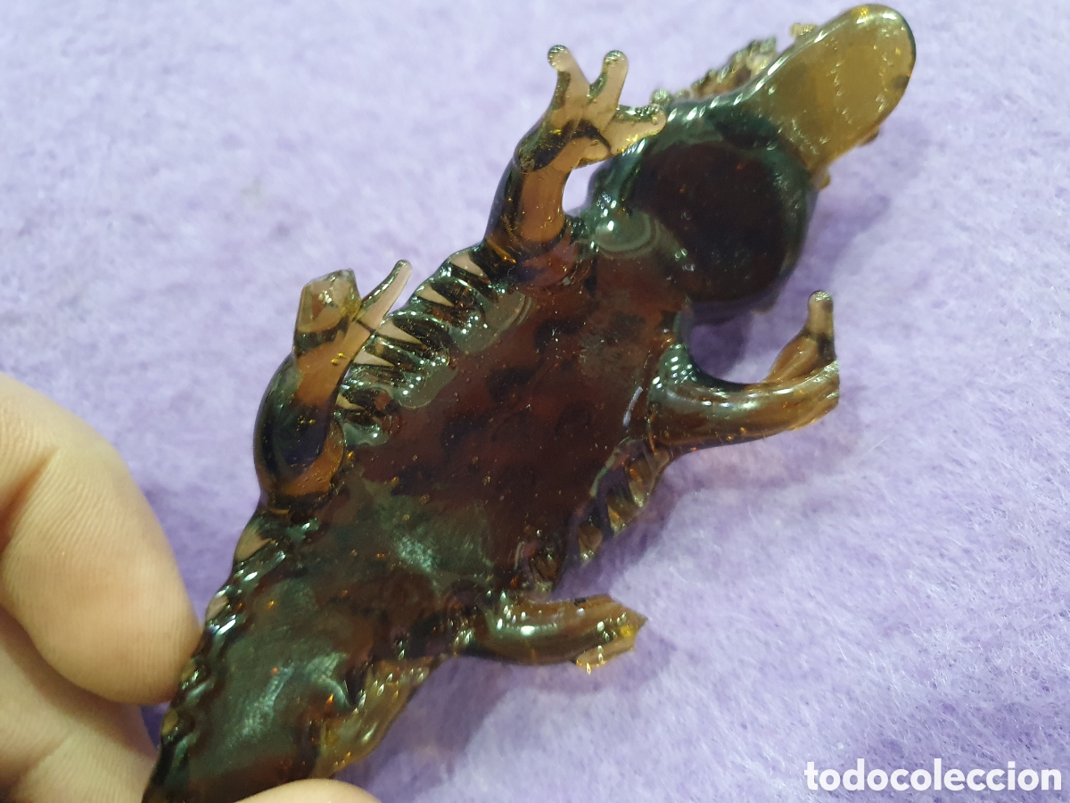 Antig&uuml;edades: Cocodrilo en cristal de murano. (L102) - Foto 6