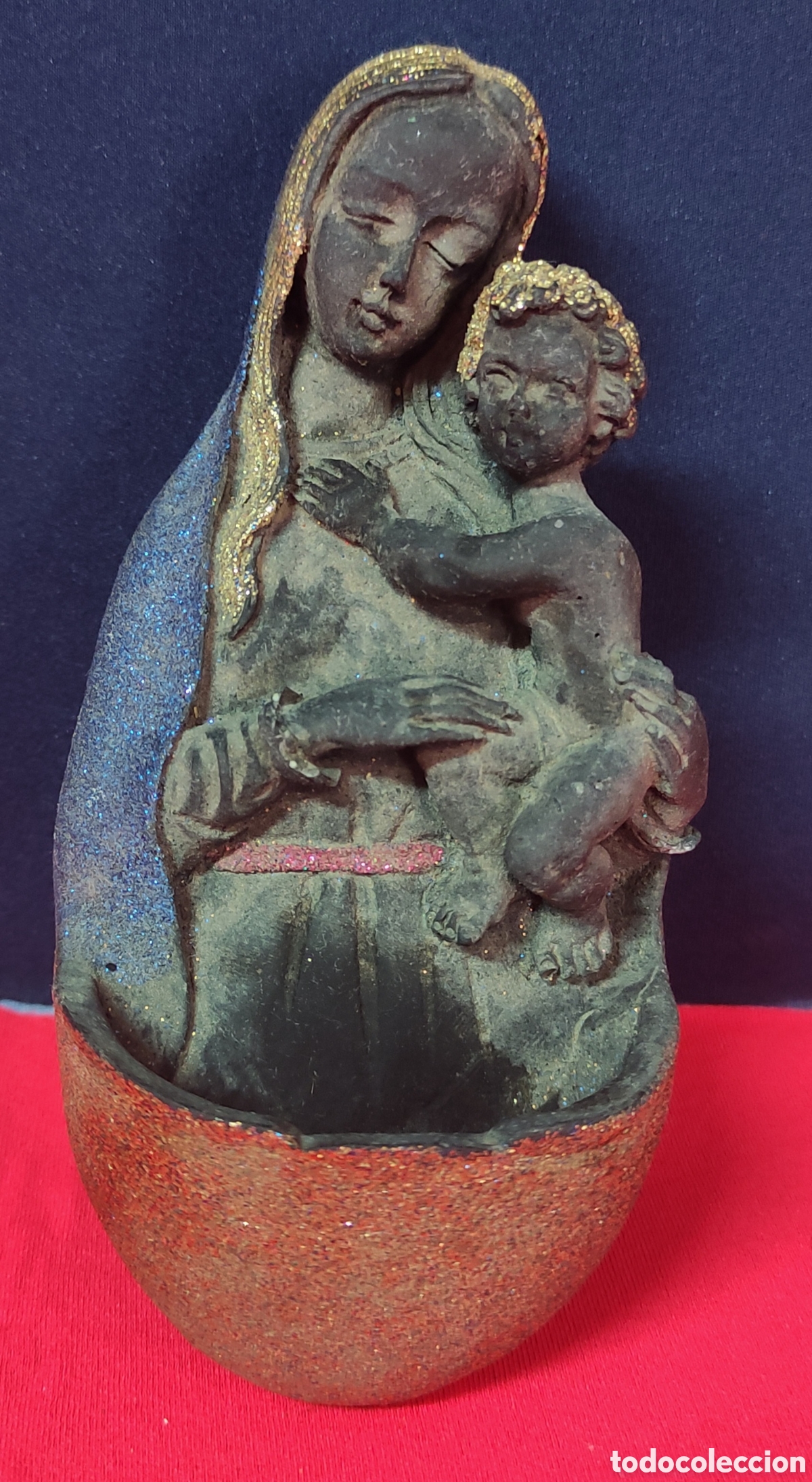 Antig&uuml;edades: Antiguo Virgen y ni&ntilde;o,v benditera - Foto 2