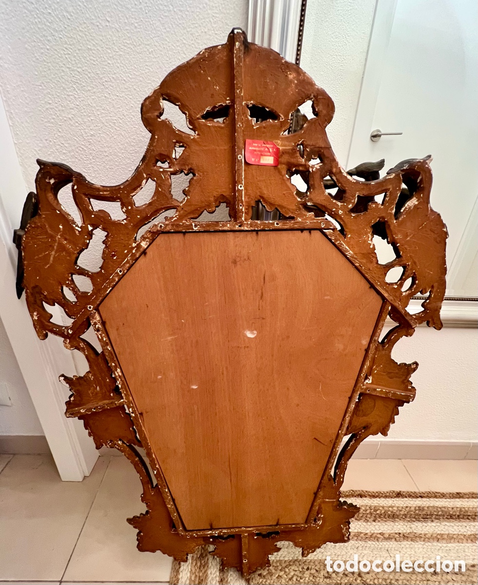 Antig&uuml;edades: Espejo antiguo madera tallada - Foto 3