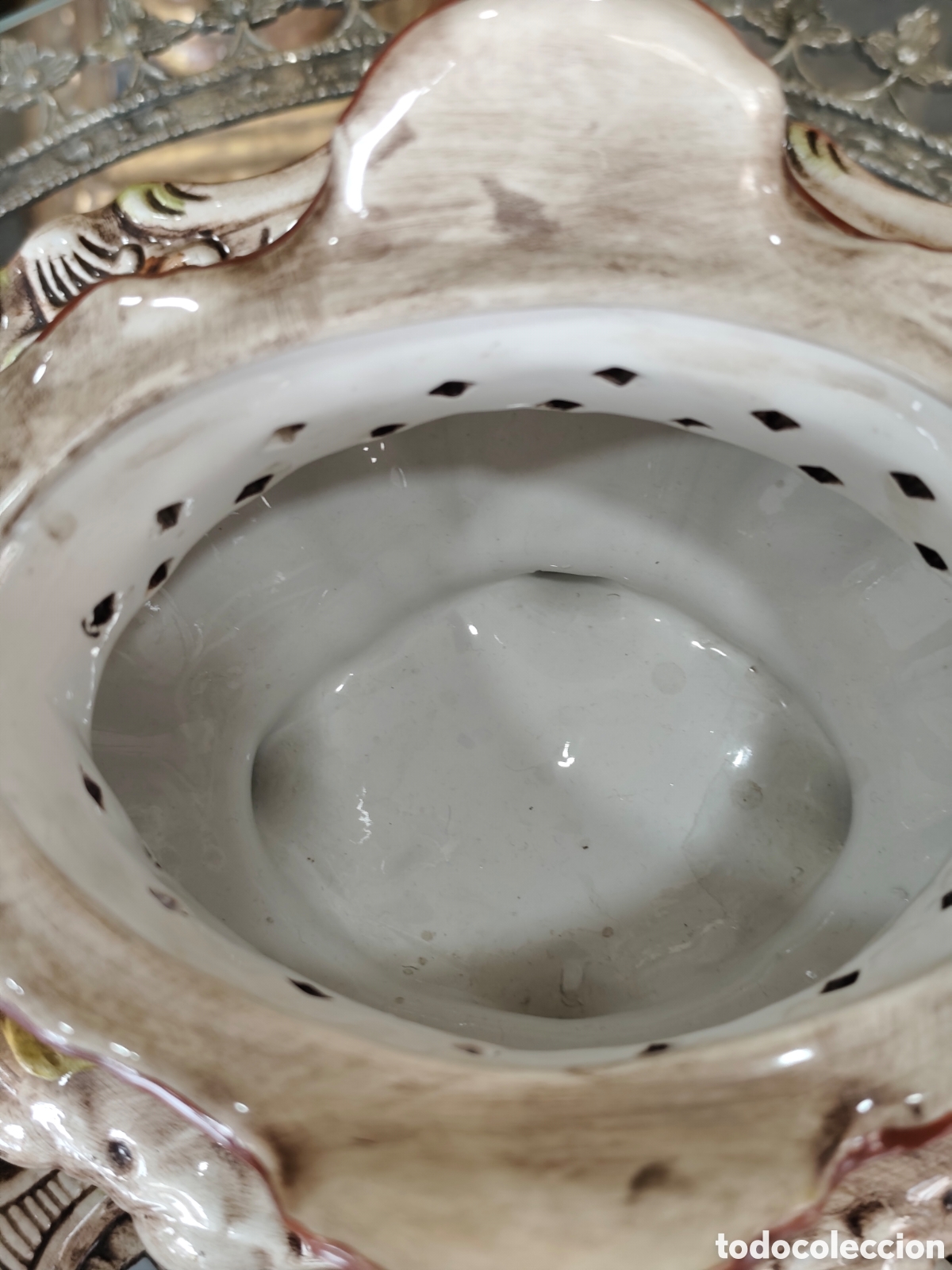 Antig&uuml;edades: Preciosa sopera Capodimonte con su plato. - Foto 3