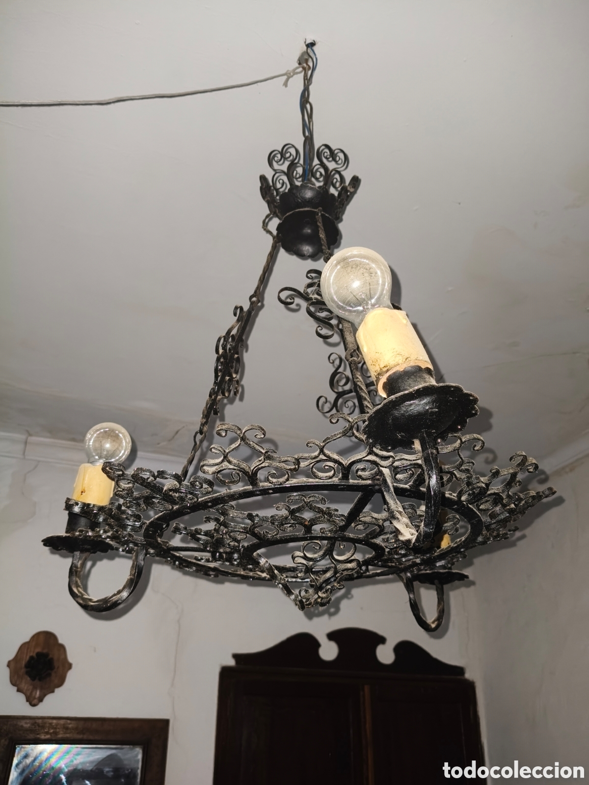 Antig&uuml;edades: Lampara de hierro antigua - Foto 2