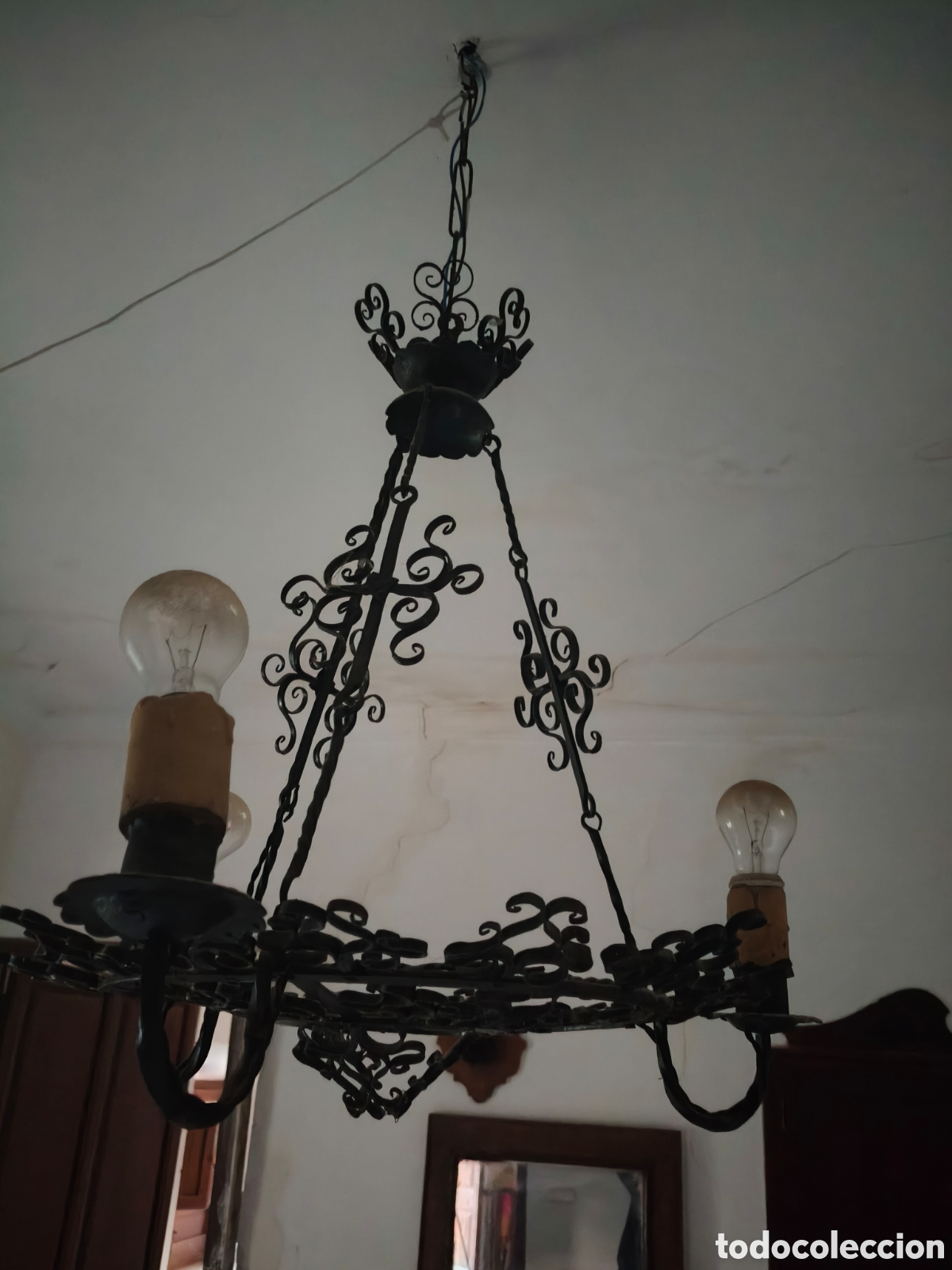 Antig&uuml;edades: Lampara de hierro antigua - Foto 3