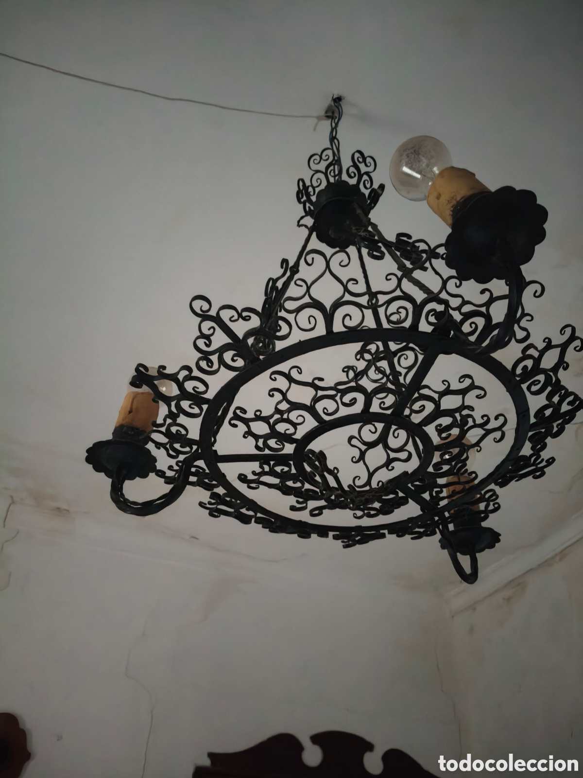 Antig&uuml;edades: Lampara de hierro antigua - Foto 1