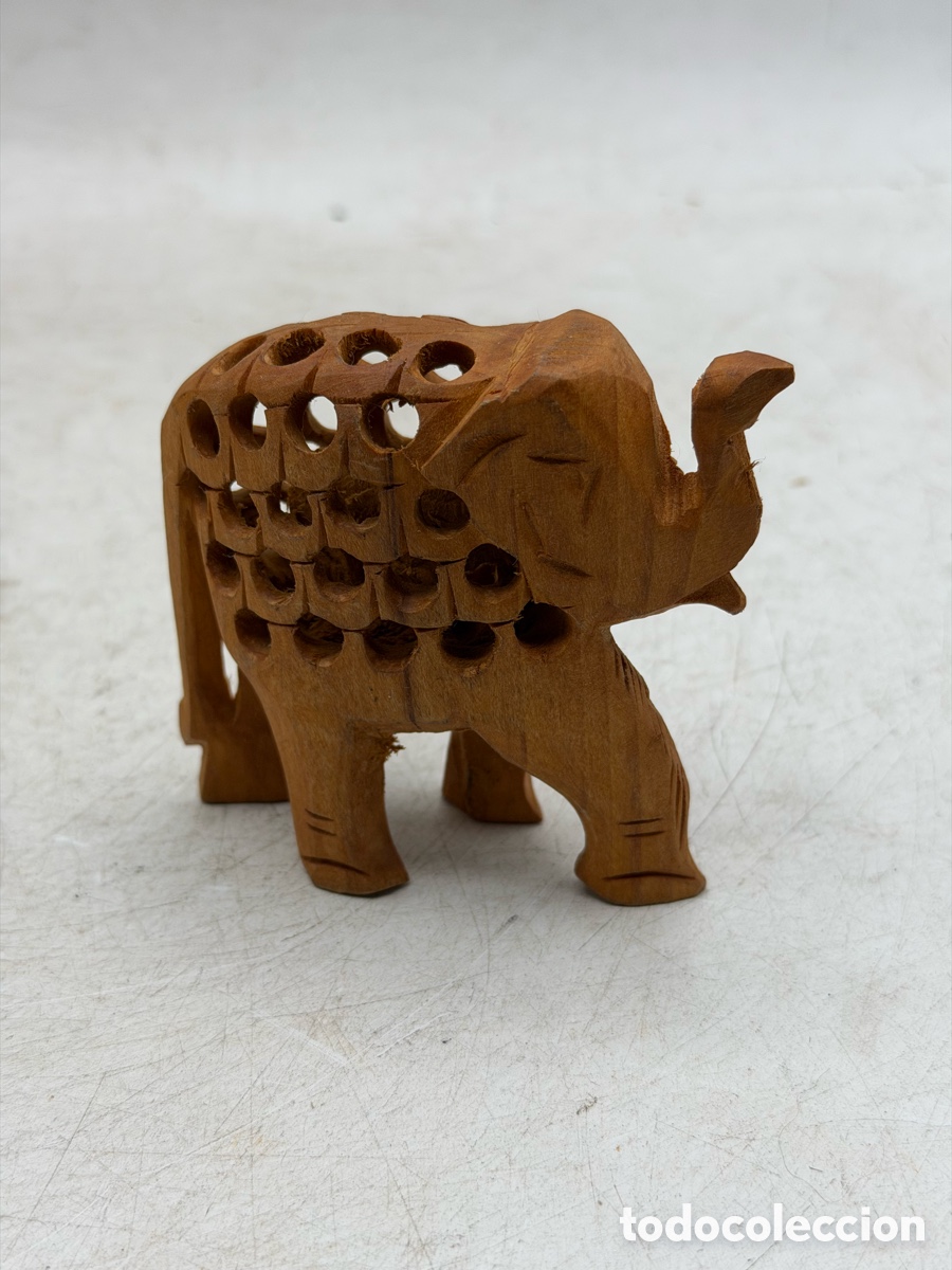 Antig&uuml;edades: Figura de Elefante de Madera - Foto 3